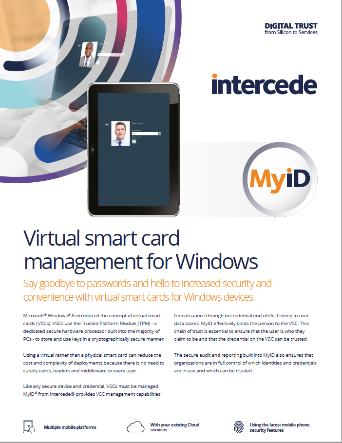 Virtual smart card management for Windows Intercede