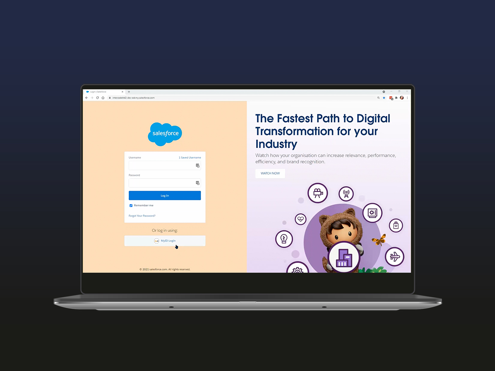 Salesforce login with FIDO and MyID