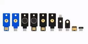The range of YubiKeys supported by MyID